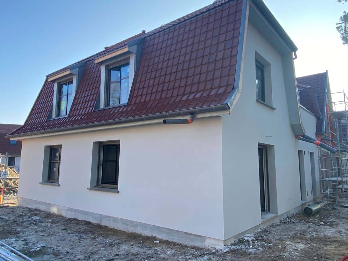 Chantier de crépi sur la Côte d'Opale
